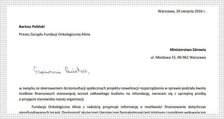 stanowisko fundacji w sprawie środków na refundację leków